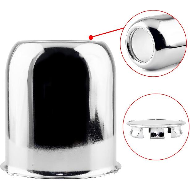 RTRHINOTUNING 1PC Push Through Wheel Center Caps 3.19inch Chrome Silver for Truck Wheels Rim Trailer