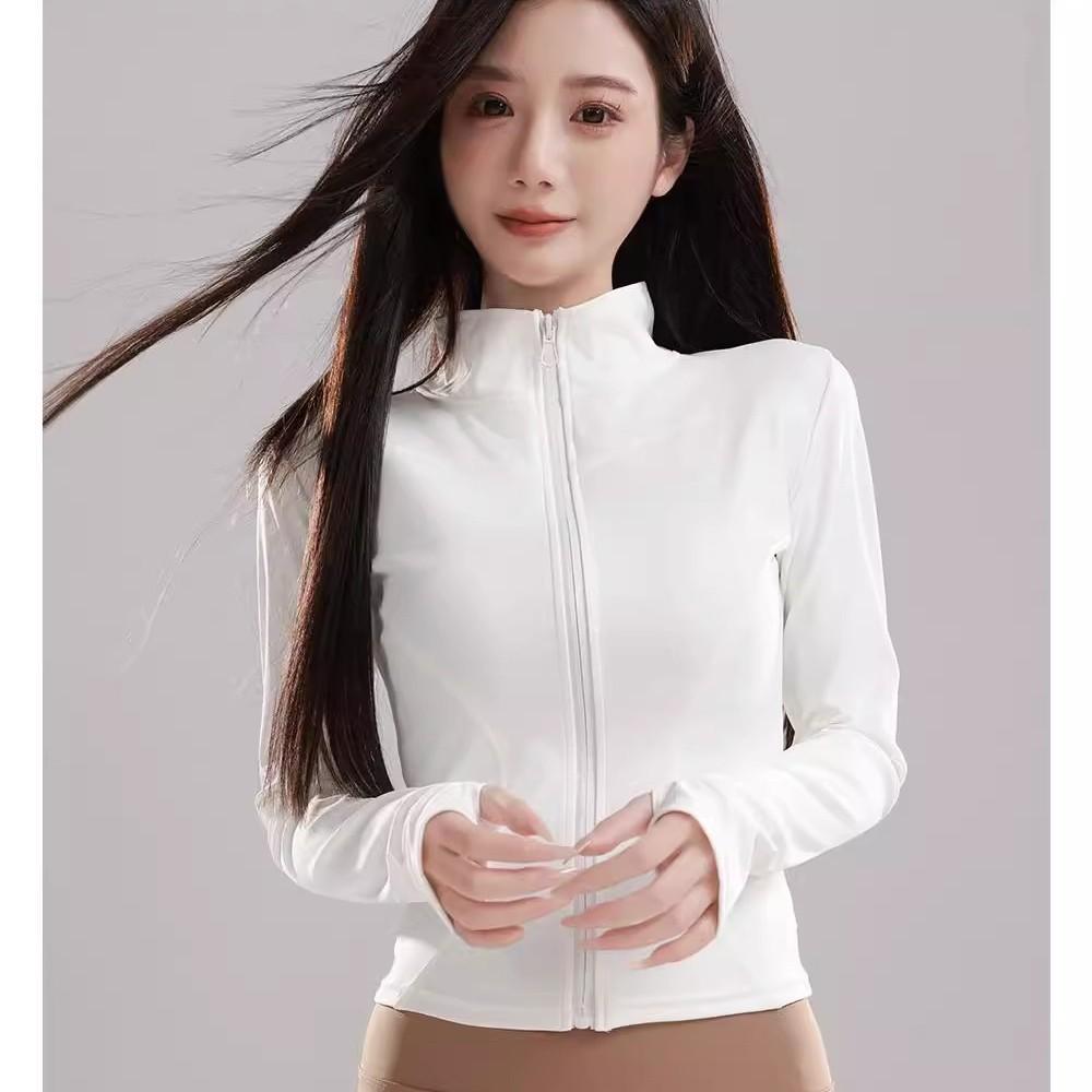 Fleece Thickened Yoga Jacket Women's Season Zipper Cardigan Sports Fitness Clothing Professional Running Slim Fitness Long Sleeves