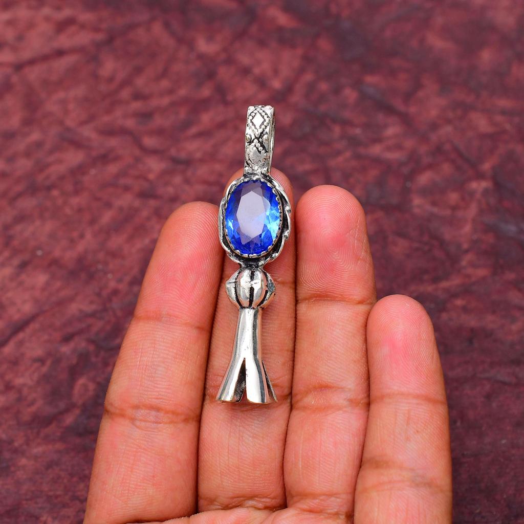 Awesome Tanzanite Gemstone Pendant: 925 Sterling Silver Handmade Pendant Necklace Jewelry