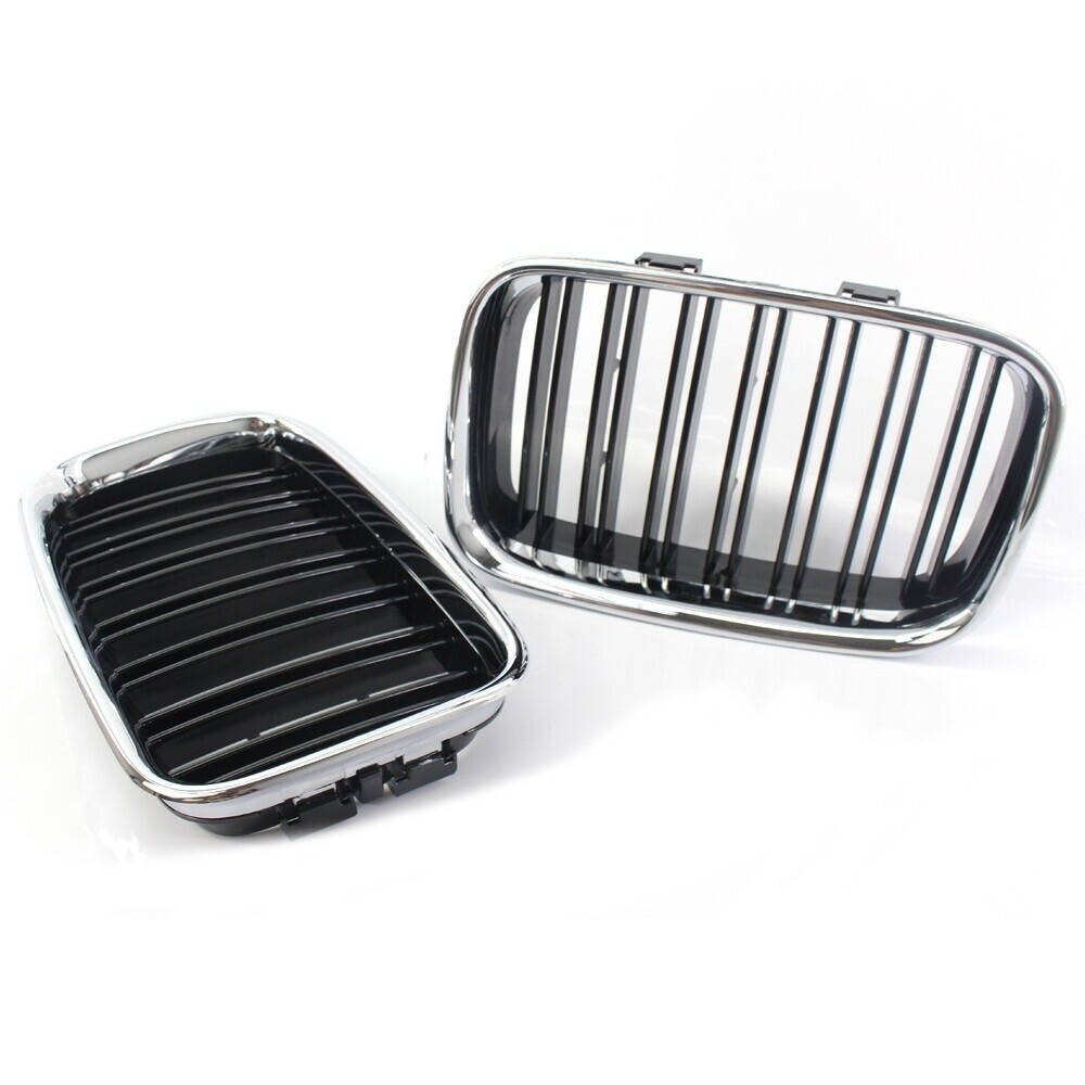 1 Pair Front Hood Bumper Kidney Grilles Grill Chrome for BMW 3-Series E36 Sedan Coupe Touring 1990-1996 51138122237 51138122238