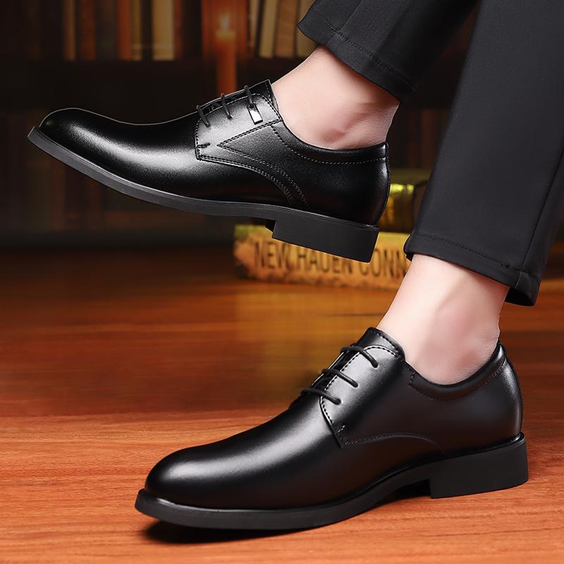 Fashion Lace-Up Men Casual Dress Shoes Men's Fashion Fashion Oxford Shoes Comfortable Male Leather Flats Classic Men Shoes for Wedding