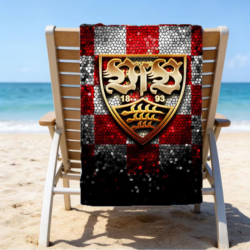 Vfb Fc Crest Printed Beach Towel, Super Soft Microfiber, Perfect Gift Birthday, for Pool, Beach, Travel, for family and friends