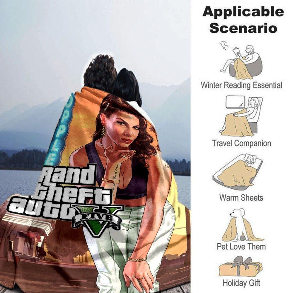 1 Manta Suave de Franela Grand Theft Auto con Estampado de Diseñador Una manta acogedora para todas las estaciones, perfecta para el sofá, la cama, la oficina