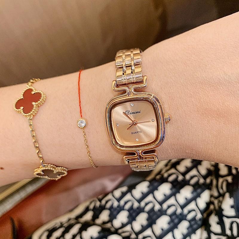 Fashion Temperament Women'S Watch Women'S Watch Women'S Stainless Steel Strap Simple Retro Square Light Luxury Quartz Watch