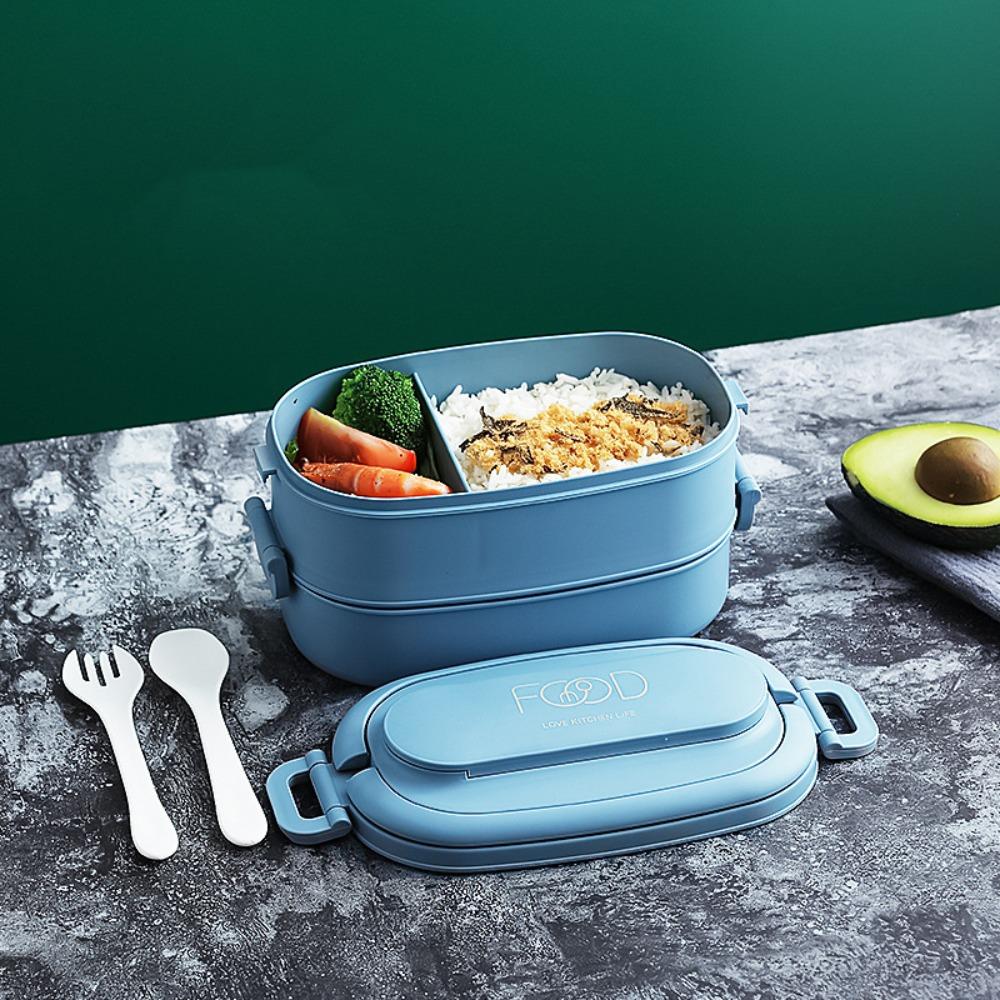 Japanese Style Fruit Salad Lunchbox Portable Food Container Multi Layer Lunch Box  Outdoor синий