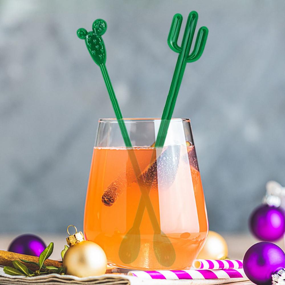 Flamingo Cactus Hawaiian Tropical Cocktail Tool Mixing Sticks Coffee Stirrer Swizzle Sticks