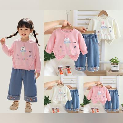 Conjunto Infantil Casual de Manga Comprida, Roupas Confortáveis para o Dia a Dia