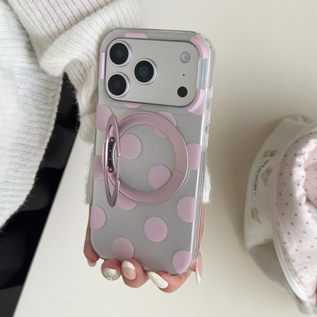 High-End Polka Dot 360° Stand Case for iPhone Pro Max 17/16/15