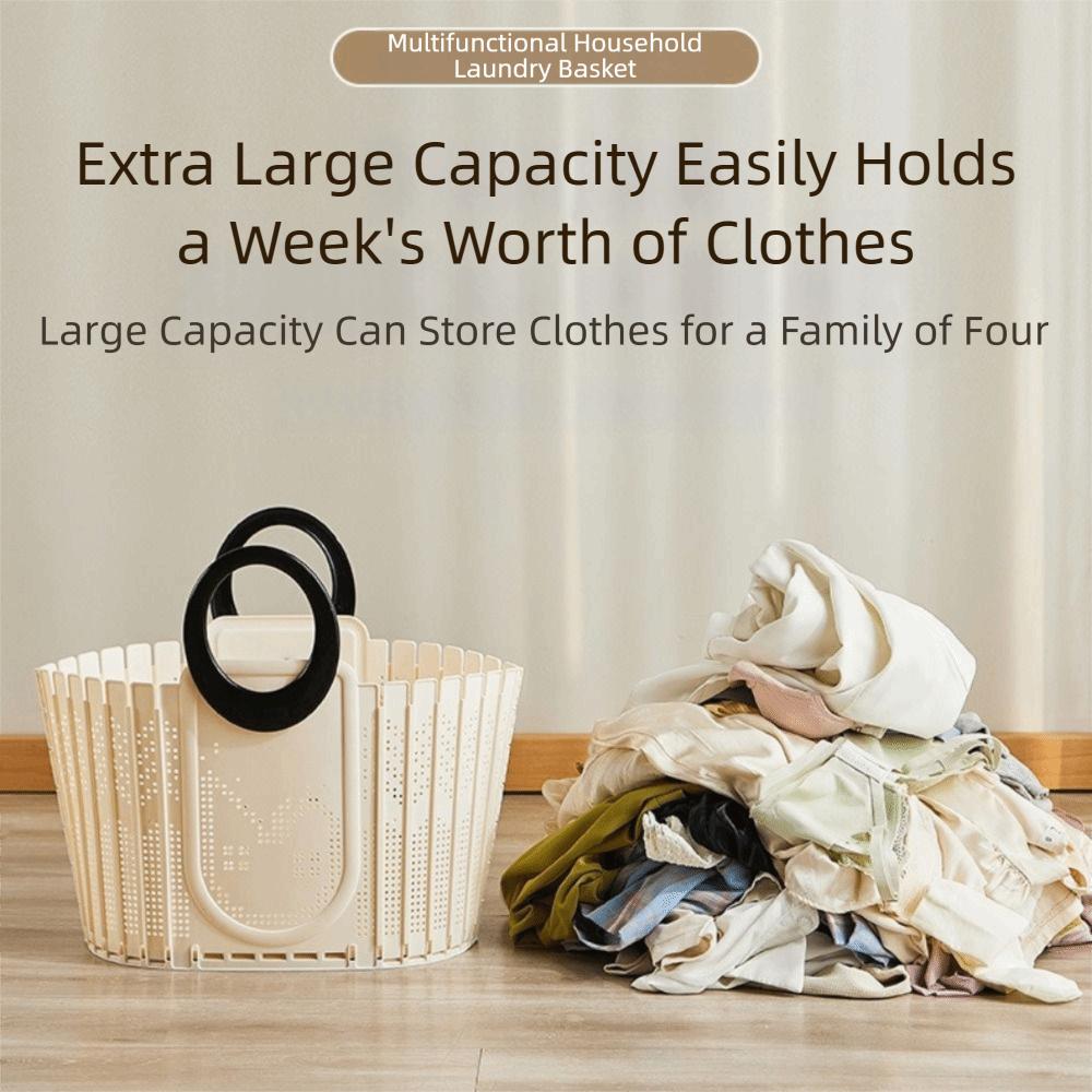 Portable Plastic Dirty Clothes Basket Folding Wall-mounted Laundry Hamper Durable Foldable Laundry Basket Home Use