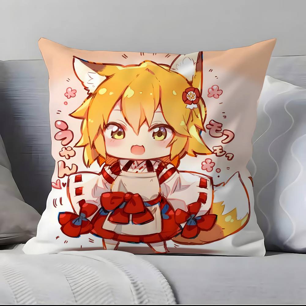 ANIME The Helpful Fox Senko San Pillow Case Pillowcase Soft Skin Friendly & Comfortable with a Hidden Zipper