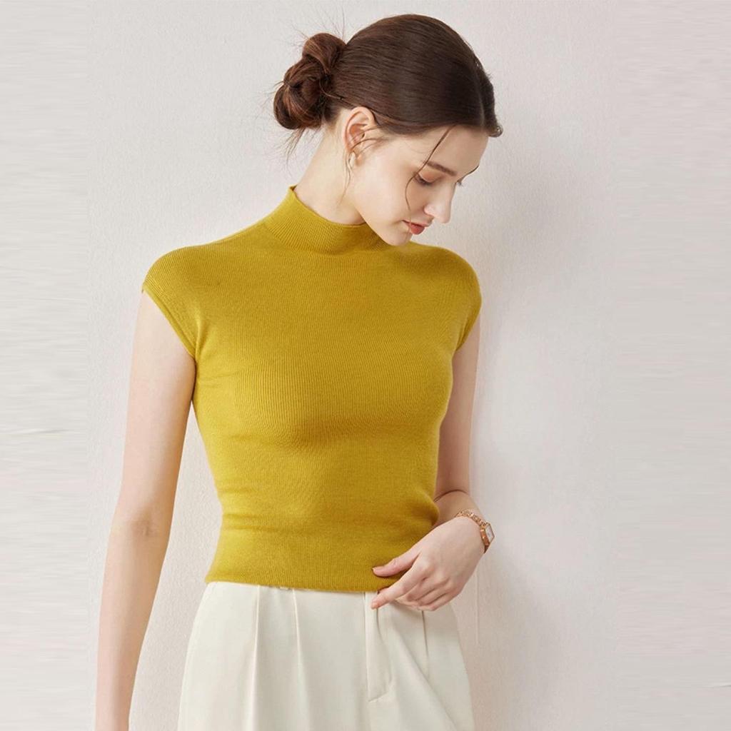 Le Ka Sha Women's High Neck Wool Knit Slimming Base Layer
