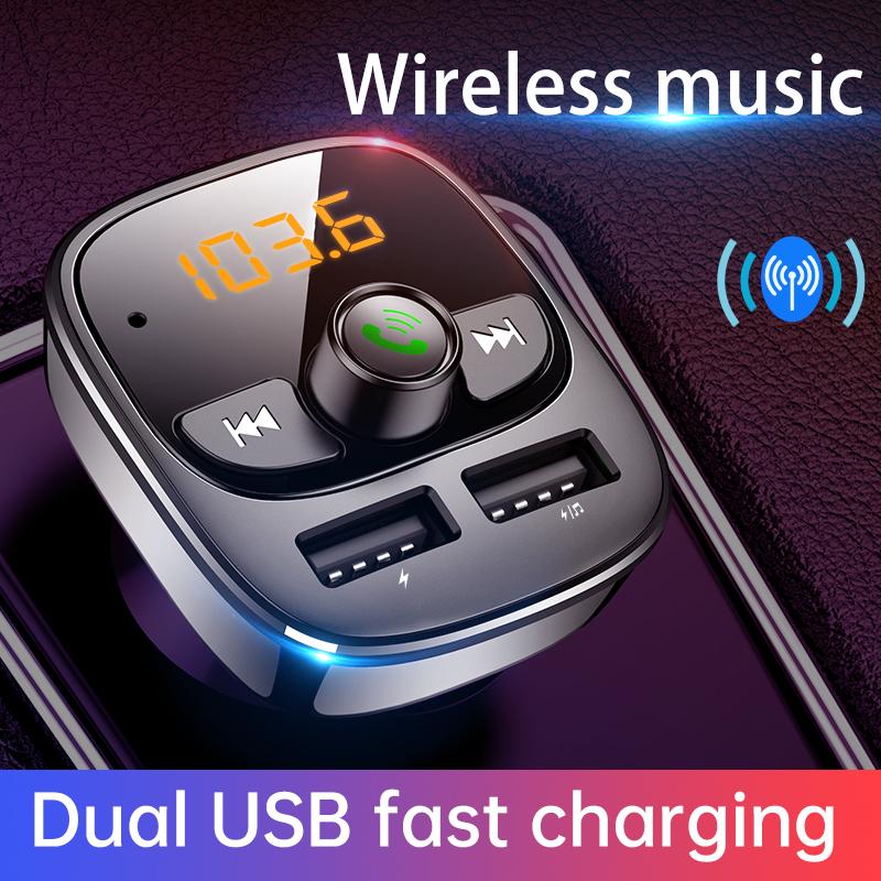 Car Mp3 Player Bluetooth 5.4 FM Transmitter Car Charger Adapter Dual USB Support TF Card & U Disk Hands-Free Call