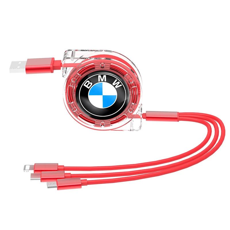 XZFG7 Car Fast Charging Micro USB Type-C 3-in-1 Data Cable For BMW X1 X2 X3 X5 X4 X6 X7 G30 G20 G32 G11 G12 F40 F30 F20 F10 F34 F07