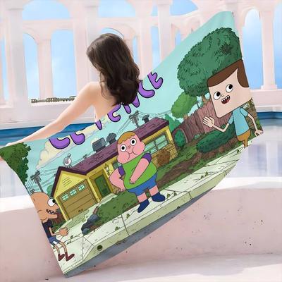 Cartoon C-ClarenceS Bath Towel Microfiber Soft Water Absorbing Breathable For Girl Kids Decorative Cartoon Beach Towel