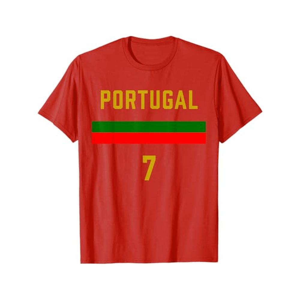 Portuguese Fan Football Shirt Cotton Short Sleeve T-shirt Round Neck Four Seasons Breathable MenStyle Comfortable