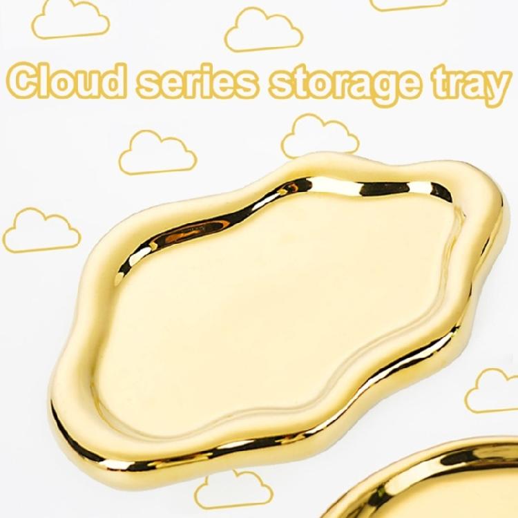 2PCS Artistic Ceramic Trays with Cloud Shape for Modern Home Enhancement and Photo Event Blending Seamlessly Anywhere