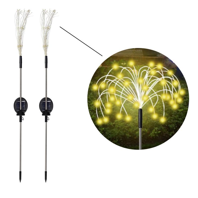 Solar-powered Garden Lights Landscape Yard Decoration Ground-mounted Lamp Flamingo Firework Sunflowers Roses Fireflies Jellyfish