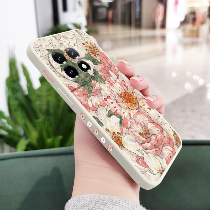 Gorgeous Flower Phone Case For Oneplus 12 12R 11 11R 10 10R 10T 9R 9RT 9 8T 8 7 7T Pro 5G Liquid Silicone Cover