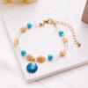 Trendige blaue Reiskorn-Kettenarmbänder für Damen Böhmisches Seestern-Muschel-Armband Sommer Strand Einfacher Schmuck Geschenke