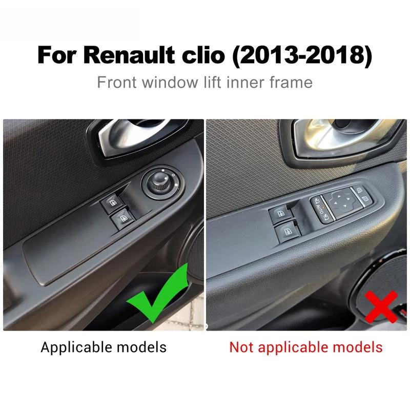 For Renault Clio 4 2013 2014 2015 2016 2017 2018 Soft Carbon Fiber Sticker LHD RHD Car Front Window Lift Inner Frame Interior.