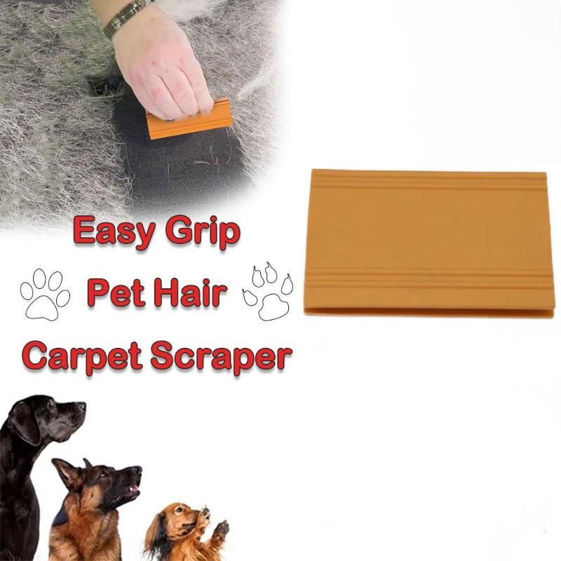 Portable Pet Hair Carpet Scraper Easy Grip Heavy Duty Dog Cat Fur Lint Remover for Car Upholstery Home Couch Use