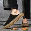 Platform Men’s Mules Open Back Slip On Loafers, Wide Toe Casual Half Shoes Breathable Office Commuter Slide Sneakers for Men