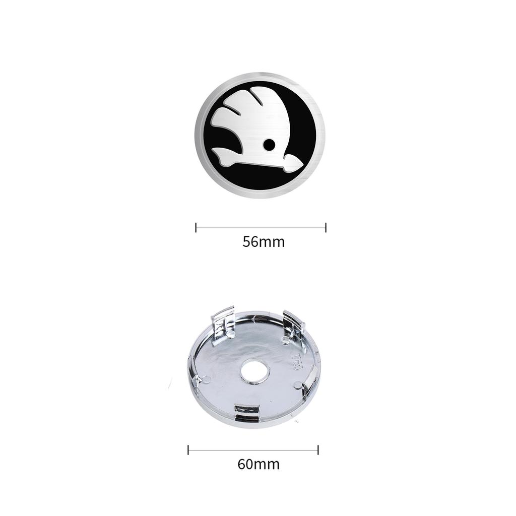 2026 Caliente Para SKODA 4/8 Piezas 56 60mm Estilo de Coche Tapas Centrales de Rueda Cubierta de Llanta Insignia Emblema Pegatina Para Skoda Rapid Octavia A5 RS