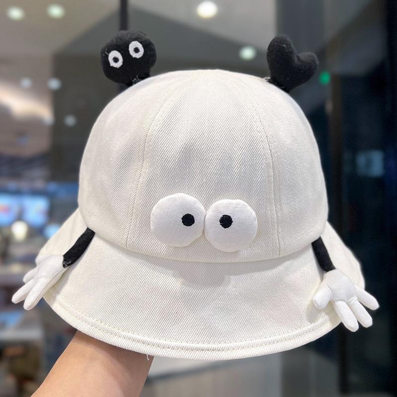 New cute cartoon fisherman hat children spring and summer little monster sunshade sunscreen basin hat shows small face