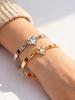 Hollow Eternal Zircon Heart Bangle Bracelets For Women Charm Friendship Jewelry Gift For Daughter's Birthday Mother's Day