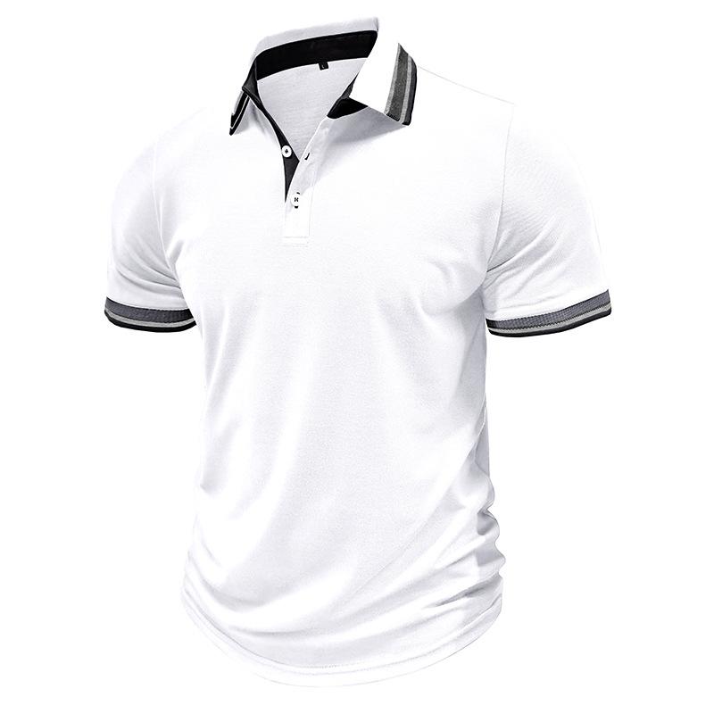 Polo deportivo para hombre, camisa informal de trabajo, manga corta, con cuello, entrenamiento, camisa de golf clásica que absorbe la humedad, polo básico ajustado para hombre