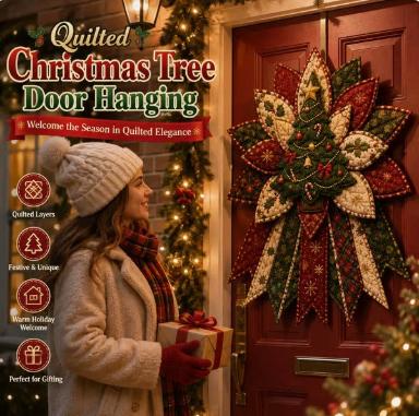 2026 DIY Nähset Weihnachts-Türhänger-Kranz Gesteppter Stoff DIY Handgemachter Weihnachtsbaum Feiertagsbasteln Heimdekoration Geschenke