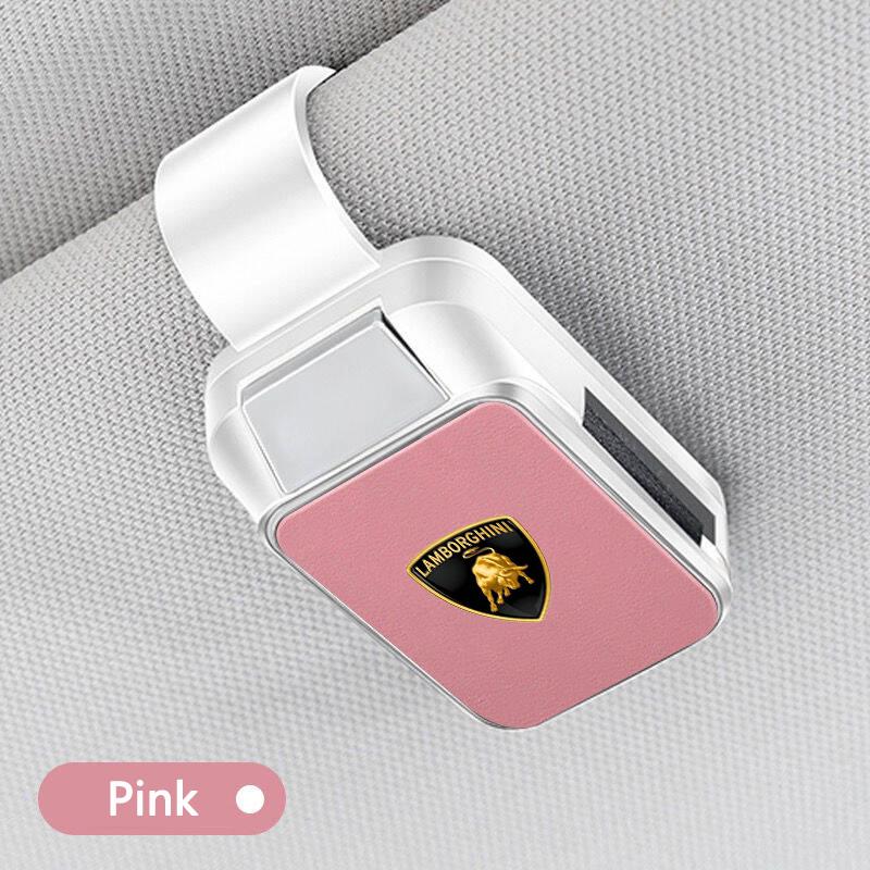 

Car Portable Glasses Storage Multi-functional Sunshade Board Clip For Lamborghini Urus Huracan Aventador Premium Accessories рожевий