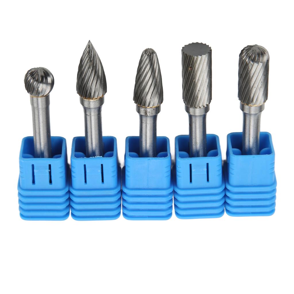 5Pcs Set Rotary Burrs Set 6x10mm Tungsten Carbide Bits for Polishing Grinding Engraving DrillingACDFG