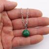 Natural Crystal Stone Sphere Pendant, 14mm, Melon Seed Clasp, Single Hole DIY Necklace, N766