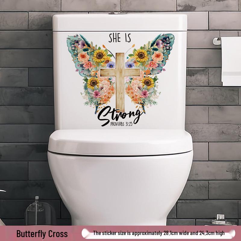 Self-Adhesive Flower Butterfly Wall Stickers for Girls' Bedroom or Children's Bathroom Decoration