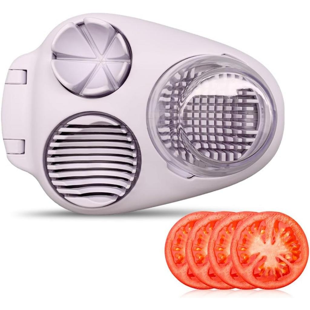 1 Pcs Heavy Duty Egg Slicer with 3 Cutting Modes,Stainless Steel Egg Cutter for Hard Boiled Eggs,Strawberry,Grape,Mushroom,Kitchen Dicer Tool