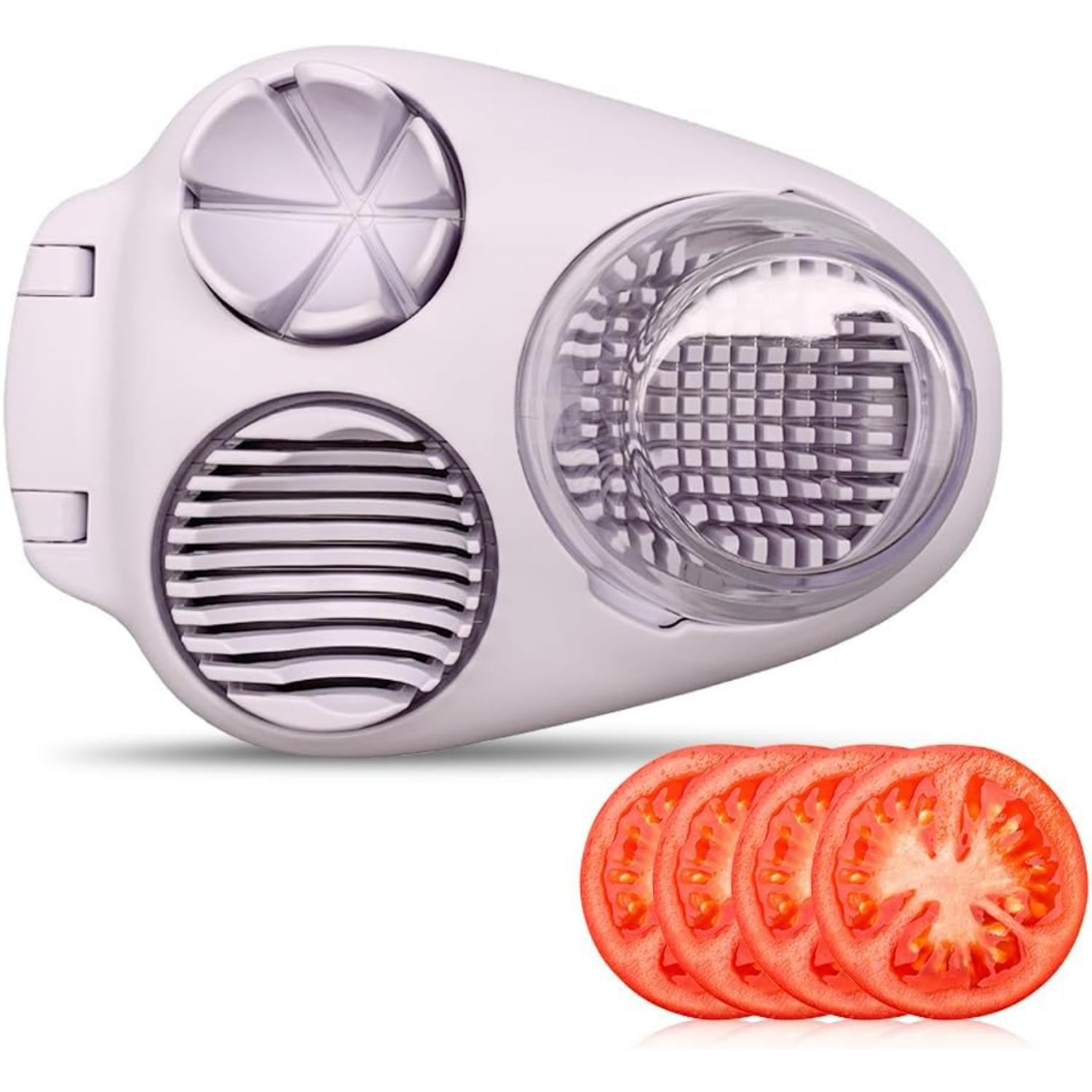

1 Pcs Heavy Duty Egg Slicer with 3 Cutting Modes,Stainless Steel Egg Cutter for Hard Boiled Eggs,Strawberry,Grape,Mushroom,Kitchen Dicer Tool W