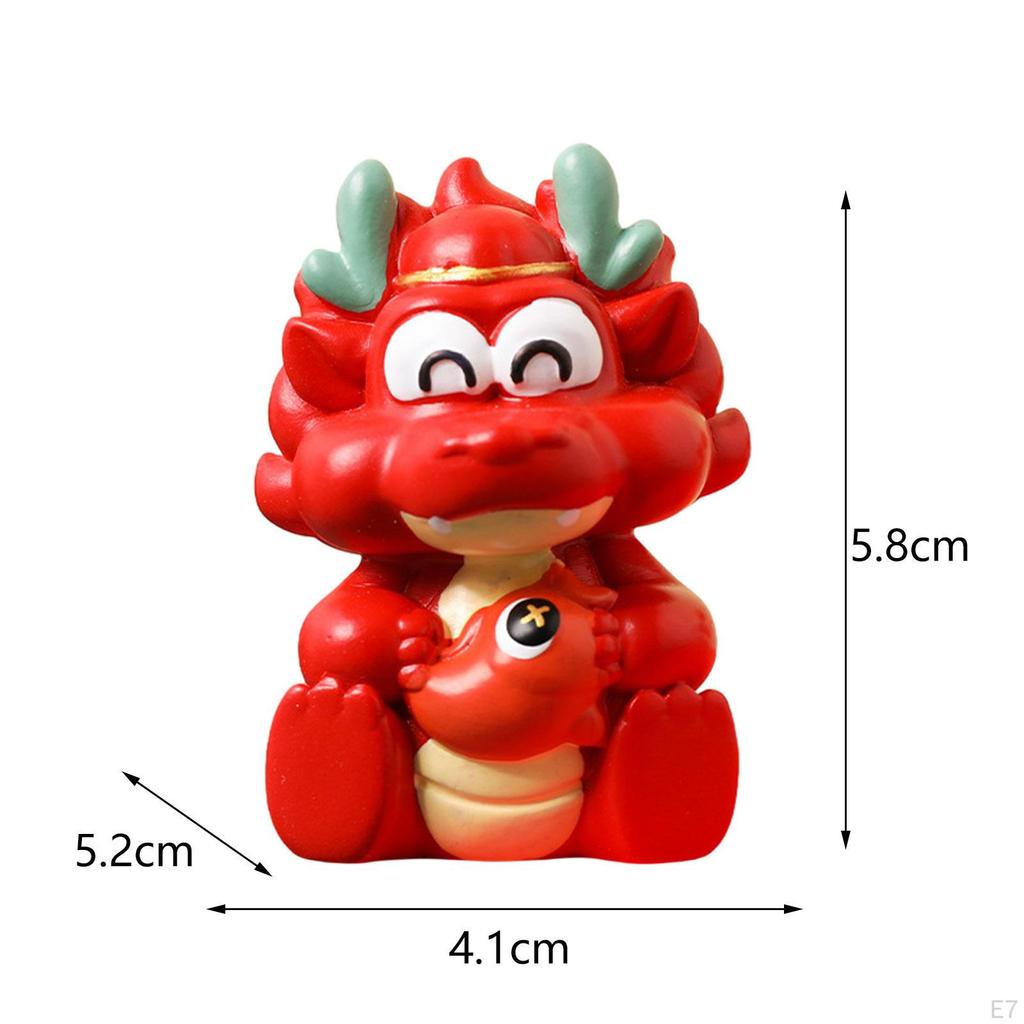 Chinese Year Decor Mini Dragon Statue Miniature Figurine Small Sculpture for Bedroom