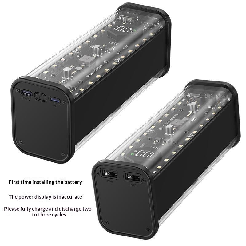 DIY Průhledný Držák 4*21700 Power Banky Přenosný Externí Bateriový Pack S LED Displejem Pro Android Telefony