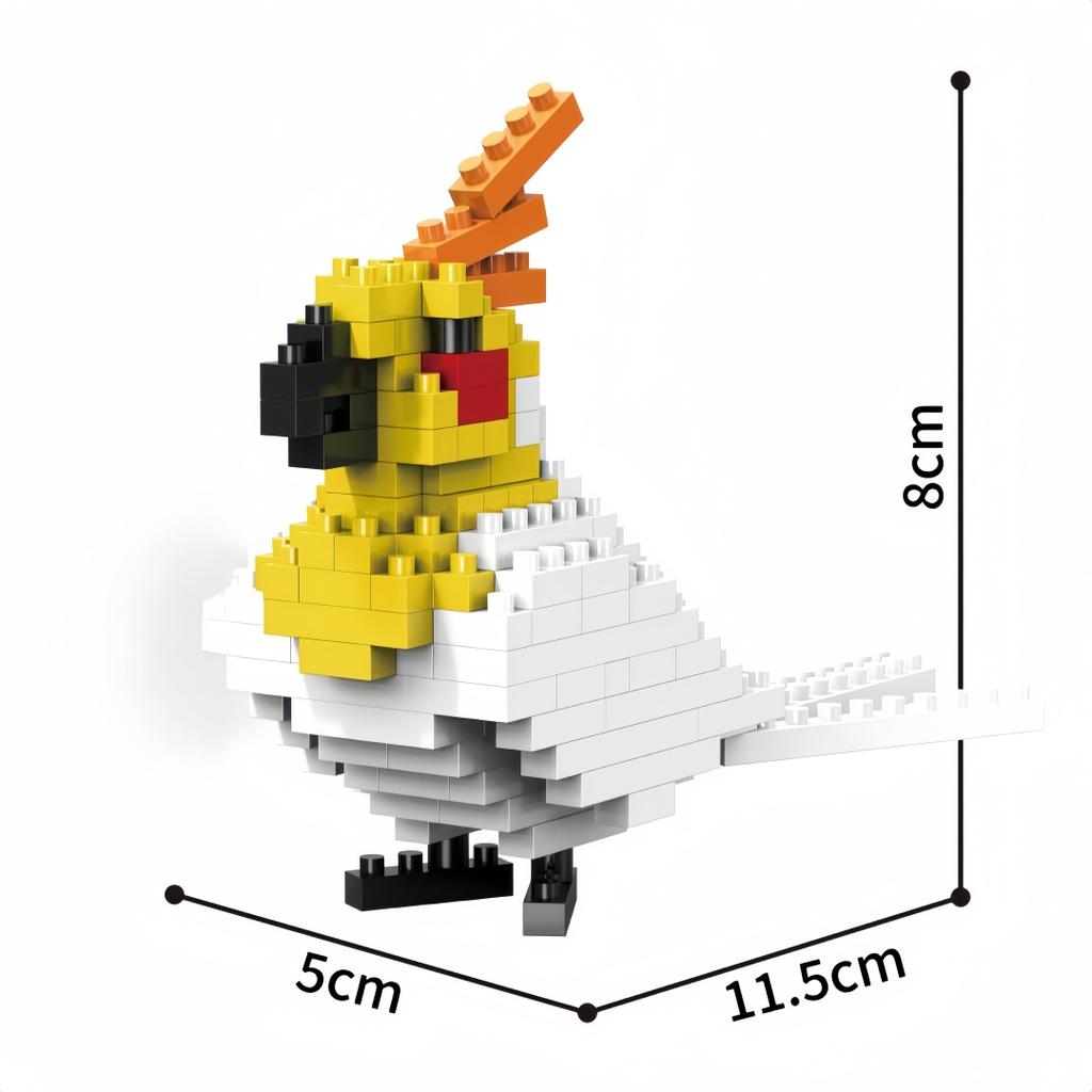 KNEW BUILT 3D Pet Micro Mini Building Block Toy-ToucanPelicanRoosterSeagullMacaw-Fun & Educational GiftKids Favorite Animal
