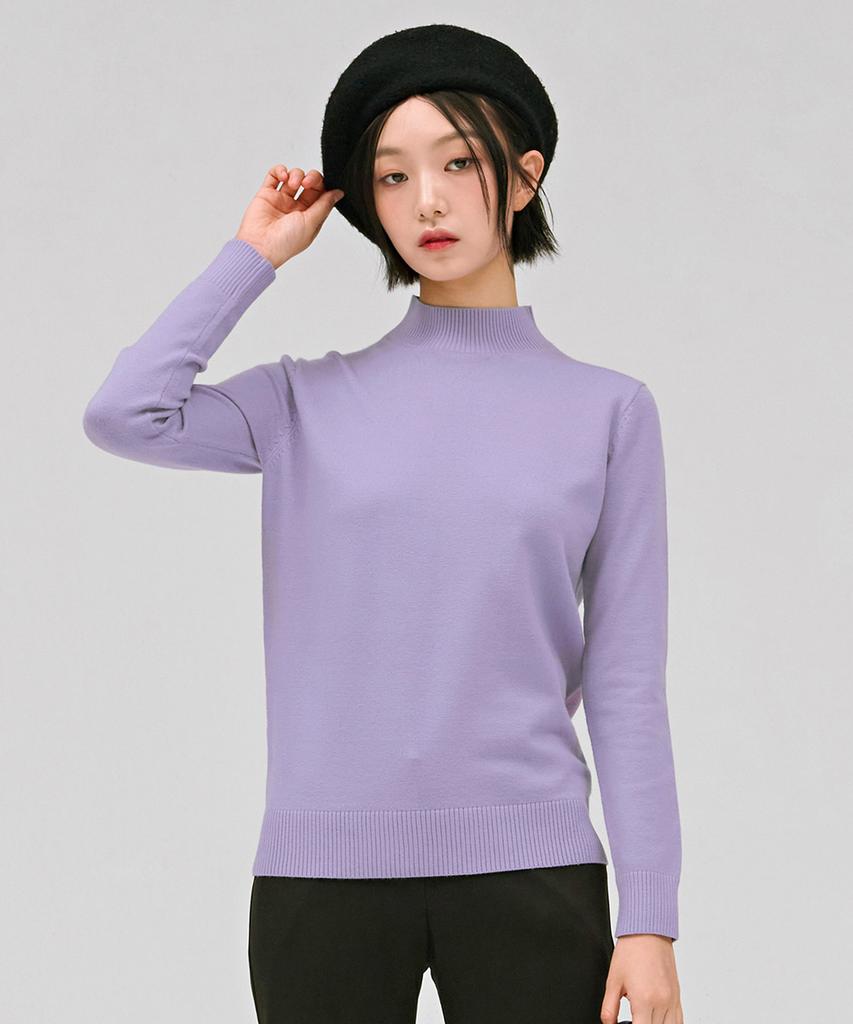 CHASECULT Women'S Mock Turtleneck Sweater - Purple