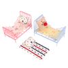 1Set 1:12 puppenhaus Miniatur Eisen Europäischen Bett Mit Matratze Bär Kissen Möbel Schlafzimmer Dekor Spielzeug Puppe Haus Zubehör