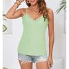 Damen Mode Lässig Sommer Frühling Einfarbige Druck Ärmellose V-Ausschnitt Blusen Hemden