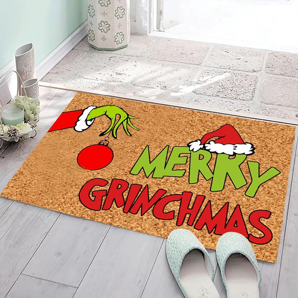 Christmas Doormat Front Door Outdoor Welcome Mat Fun Doormat Home Non-slip Rug Decoration