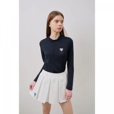 Basic Pique T shirT Smile hearT Navy