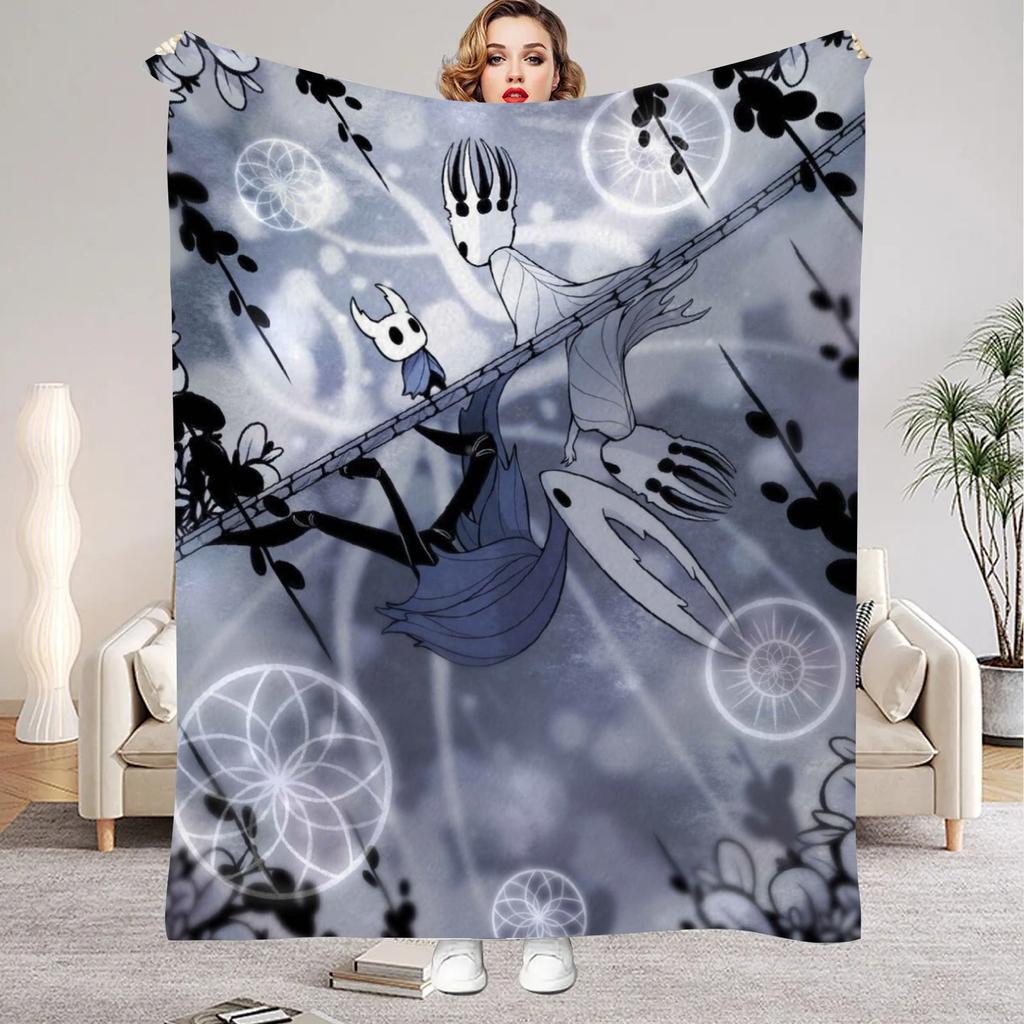 Hollow Knight Blanket Cartoon Game Printed Flannel Blanket for Home Living Room Bedroom Decor New Year Christmas Gift for Fans