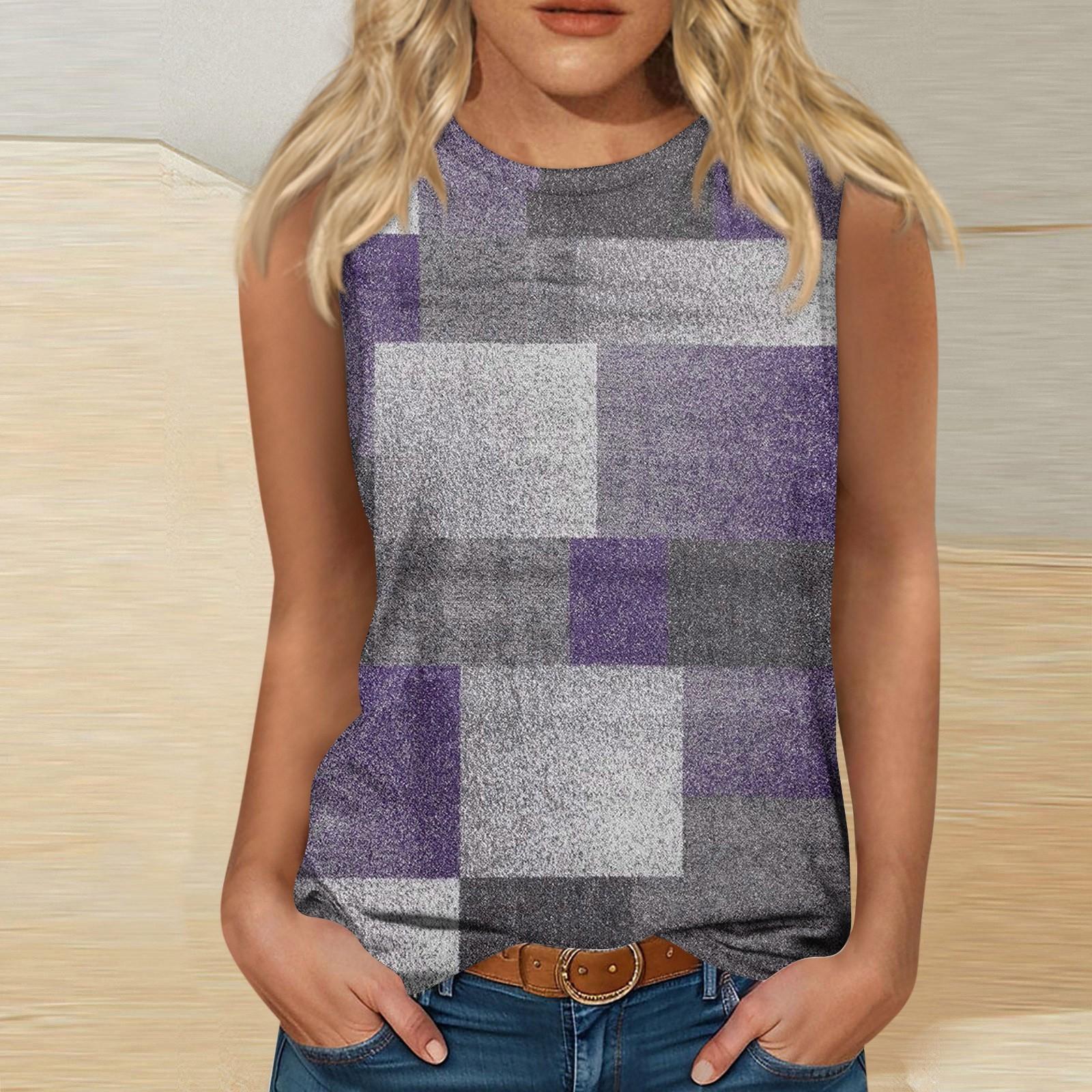 Женские повседневные топы-туники для ношения с леггинсами Рубашки без рукавов Струящиеся — фото 8