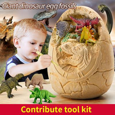 Niños arqueología excavación huevos de dinosaurio juguete fósiles de dinosaurio Niños y niñas diy hecho a mano caja sorpresa excavar tierra excavar tesoro rompecabezas