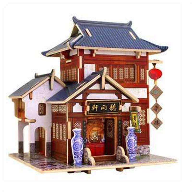 Kinder 3D Holz Puzzle Mini Puppenhaus Kinder Haus Puzzle Lernspielzeug Kinder 3D Holz Puzzle Mini Puppenhaus Kinder Haus Puzzle Lernspielzeug