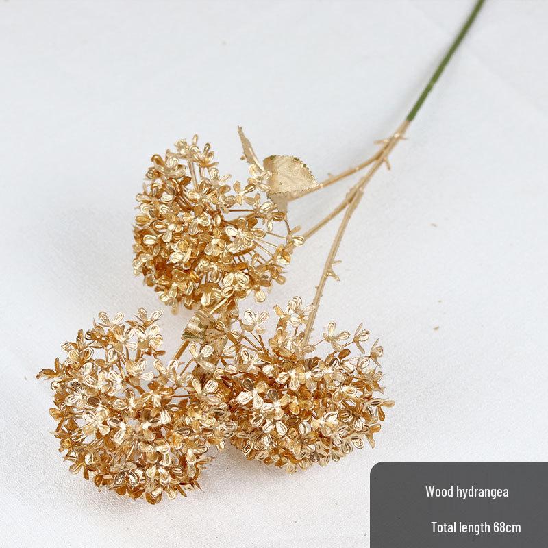 Golden Floral Bouquet: Ginkgo Leaves, Eucalyptus, Red Holly Berries - New Year Lucky Decoration Ornaments